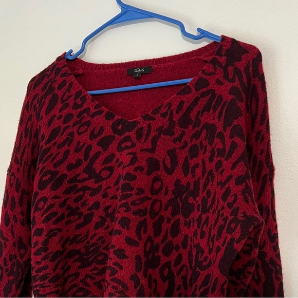 Rails Red Leopard wool cashmere blend sweater size S - Picture 2 of 7